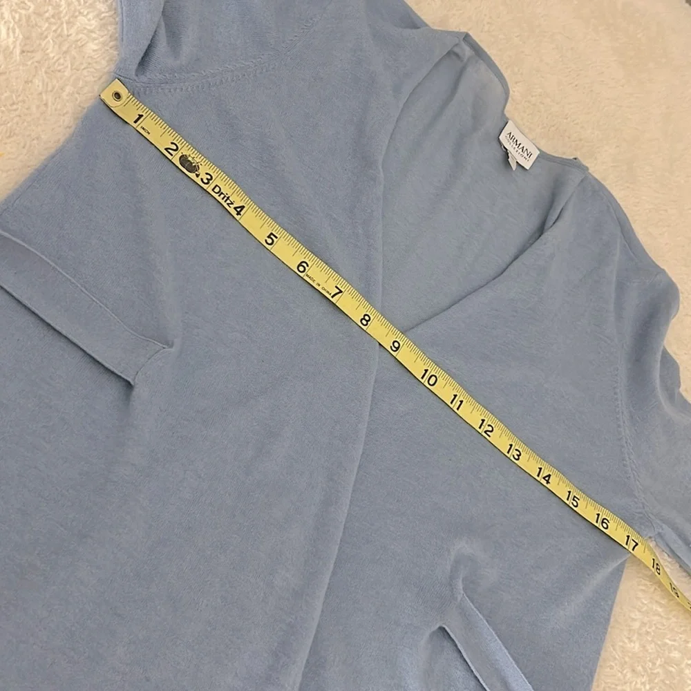 Armani Collezioni Light Blue Cashmere Sweater Set Size 10 - Picture 8 of 13